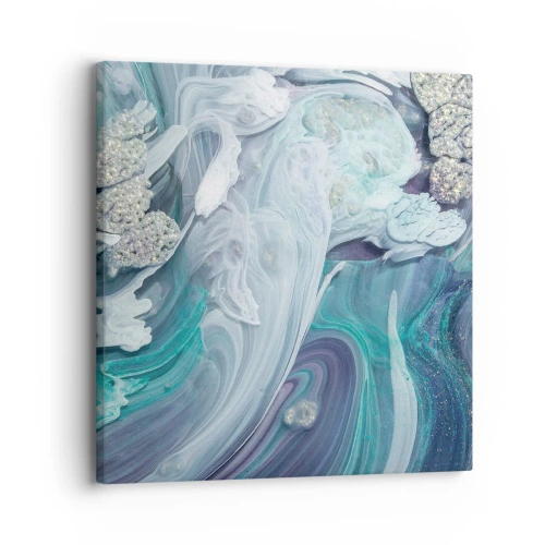 Schilderen op canvas - Stromingen van hemelsblauw - 30x30 cm