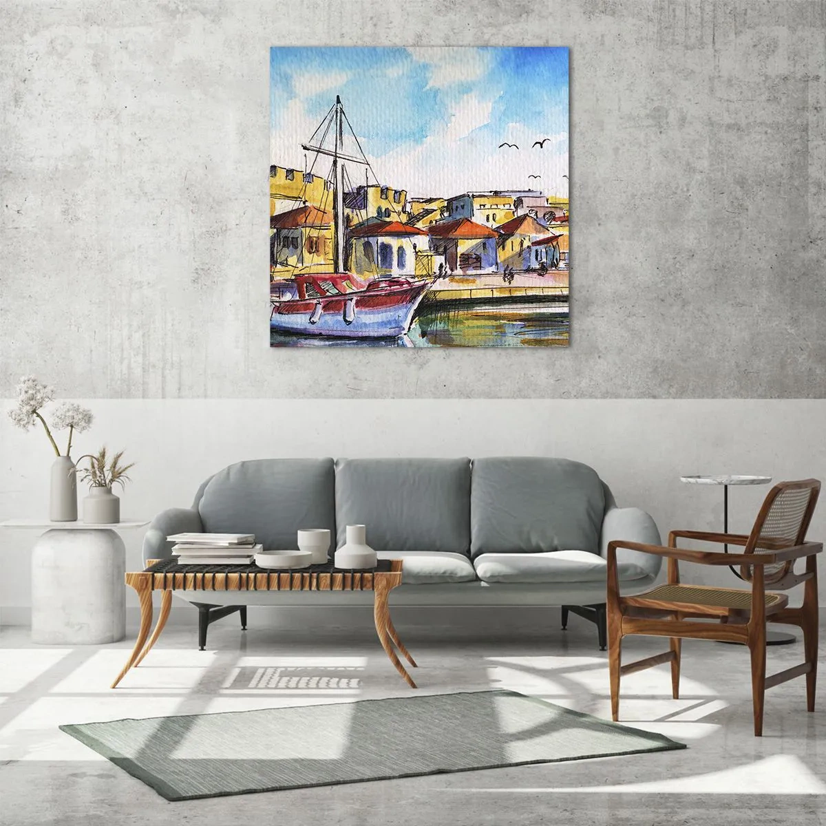 Schilderen op glas - Regenboogmiddag - 70x70 cm
