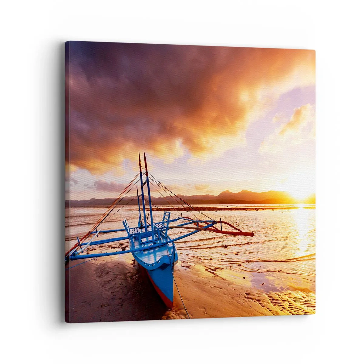 Schilderen op canvas - Strek je uit op het zand na een hele dag - 40x40 cm