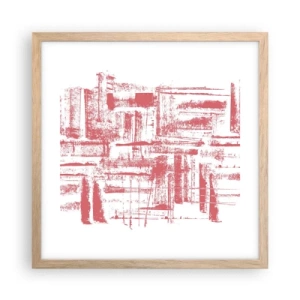 Een poster in een licht eiken lijst - De rode stad - 40x40 cm