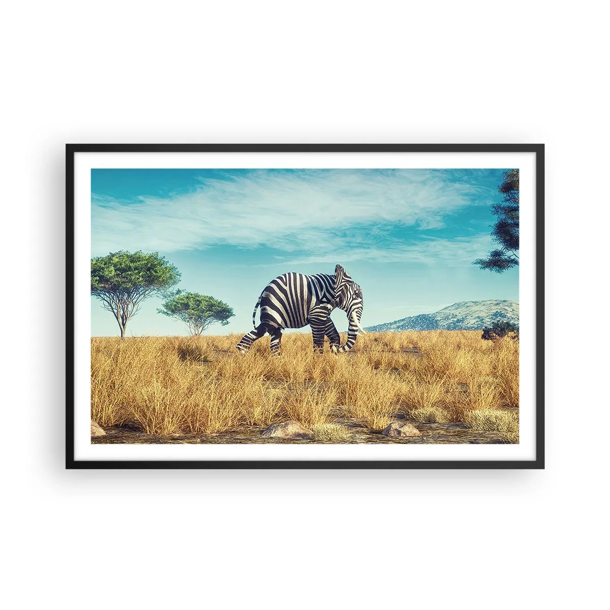 Poster in een zwarte lijst - Grijs is niet meer in de mode - 91x61 cm