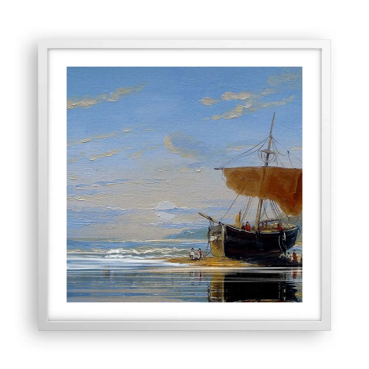 Poster in een witte lijst - Water, bodem, lucht - 50x50 cm