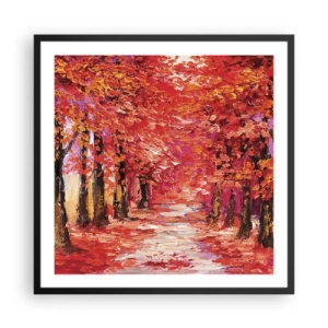 Poster in een zwarte lijst - Herfst impressie - 60x60 cm