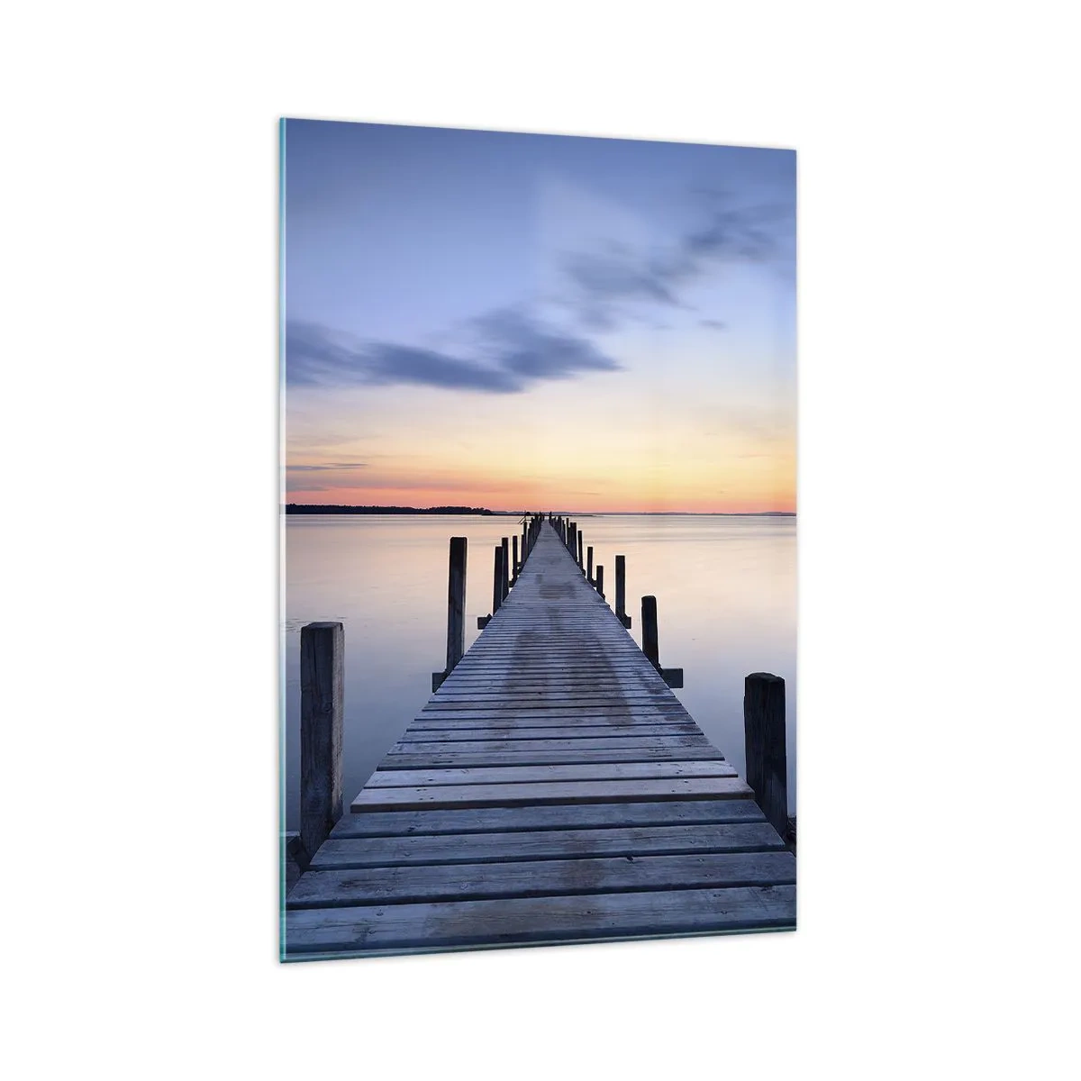 Schilderen op glas - De rust van een serene schemering - 70x100 cm