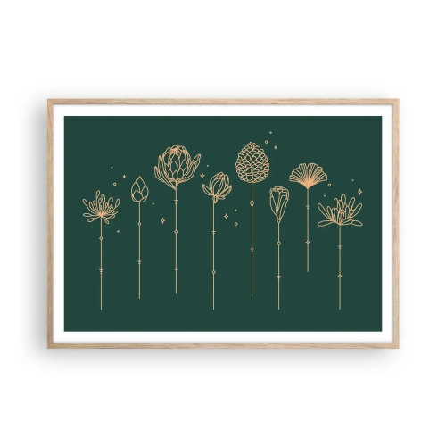 Een poster in een licht eiken lijst - Kruidenfamiie / Familie Ziółkowsi ?? - 100x70 cm