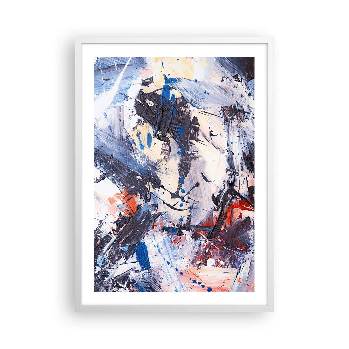 Poster in een witte lijst - Gekke dans van abstractie - 50x70 cm