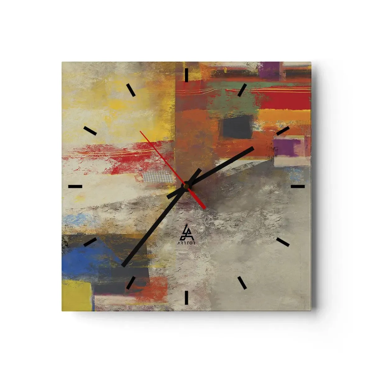 Wandklok - Klok - Kleur geometrie - 30x30 cm