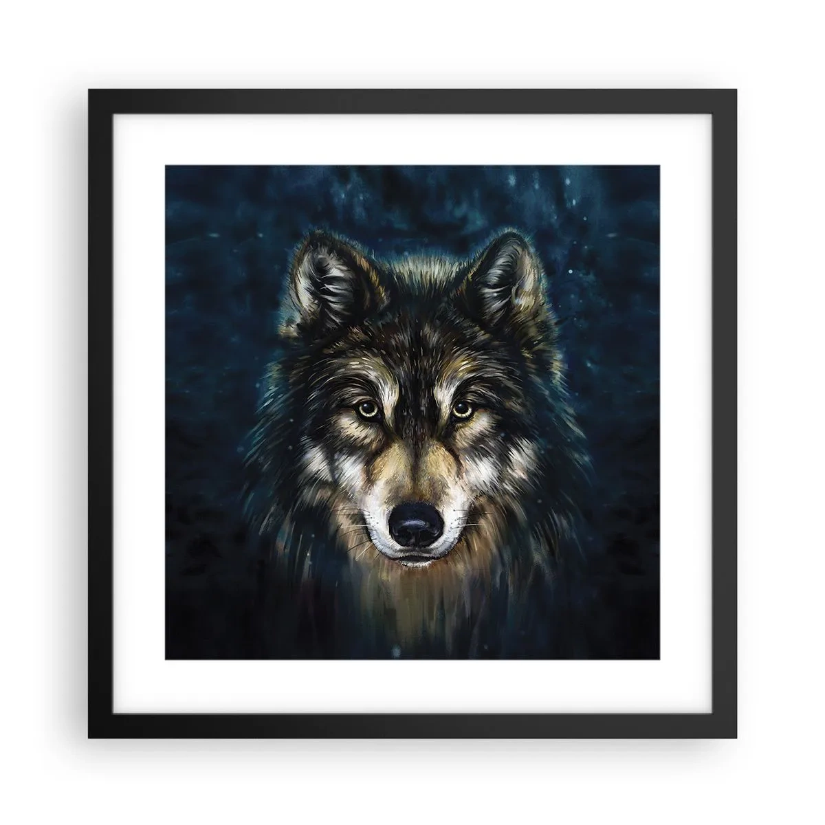 Poster in een zwarte lijst - Alfa? en omega - 40x40 cm