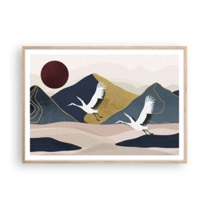 Een poster in een licht eiken lijst - Het is weer een dag GEGAAN - 100x70 cm