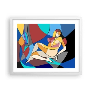 Poster in een witte lijst - Kubistisch naakt - 50x40 cm