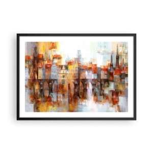 Poster in een zwarte lijst - Ook onder de brug is het mooi - 70x50 cm