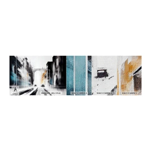 Fotobehang Monster Premium Canvas - Stadsstudie: architectuur en beweging - Architectuur, Landschap, Straat - 100x30 cm