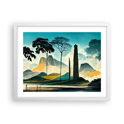 Poster in een witte lijst - Nog hoger en hoger - 50x40 cm