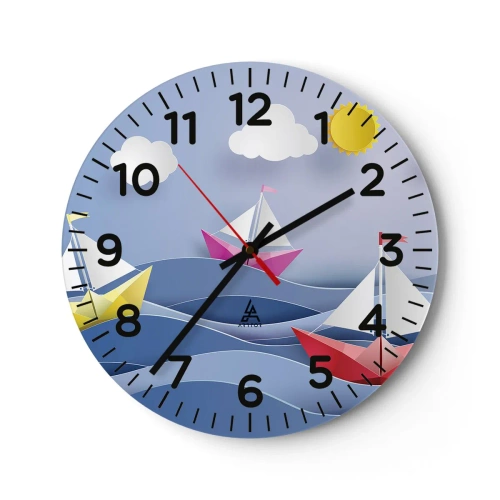 Wandklok - Klok - Ah, wat is het heerlijk om in de golven te schommelen - 30x30 cm