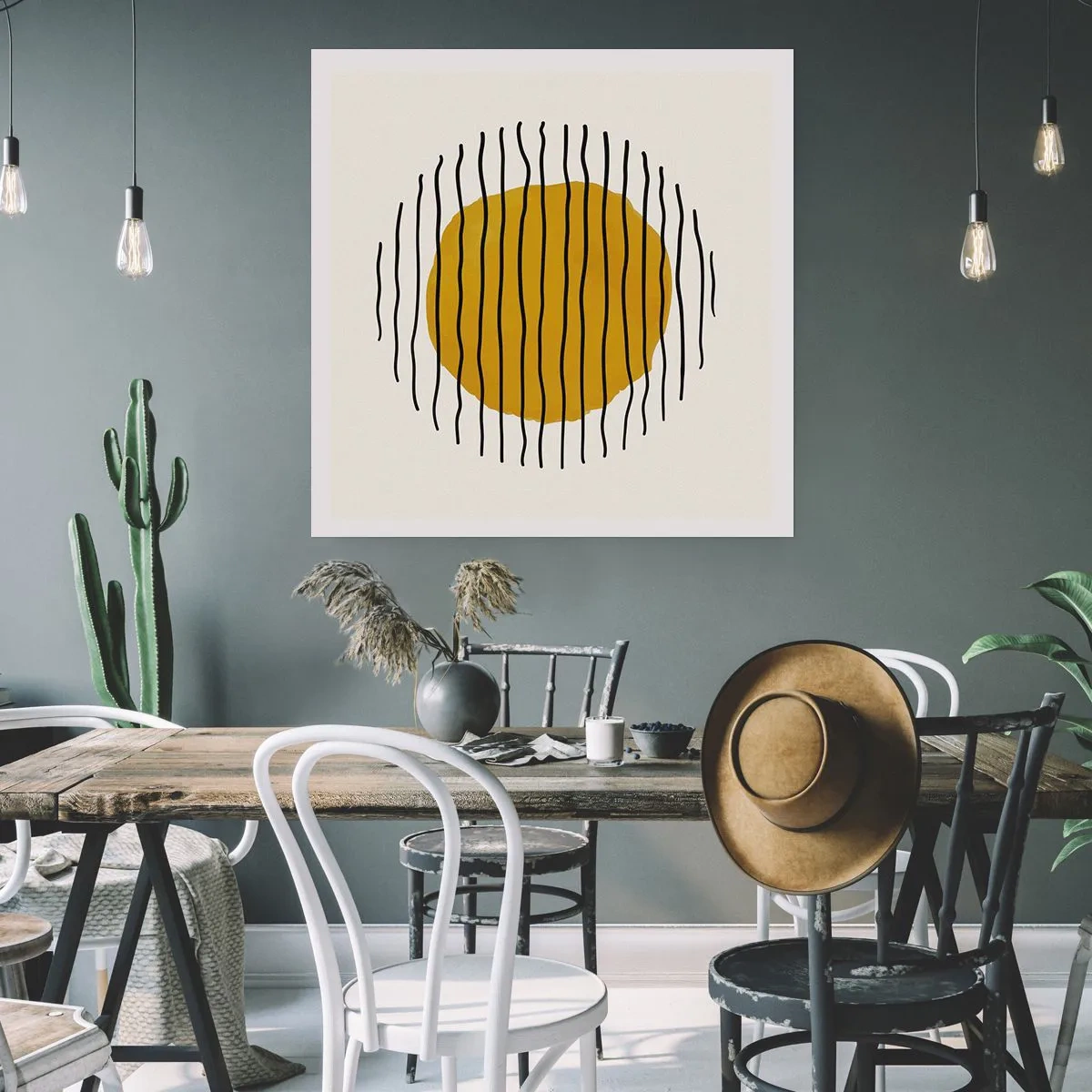 Poster - Abstractie trillend van warmte - 40x40 cm