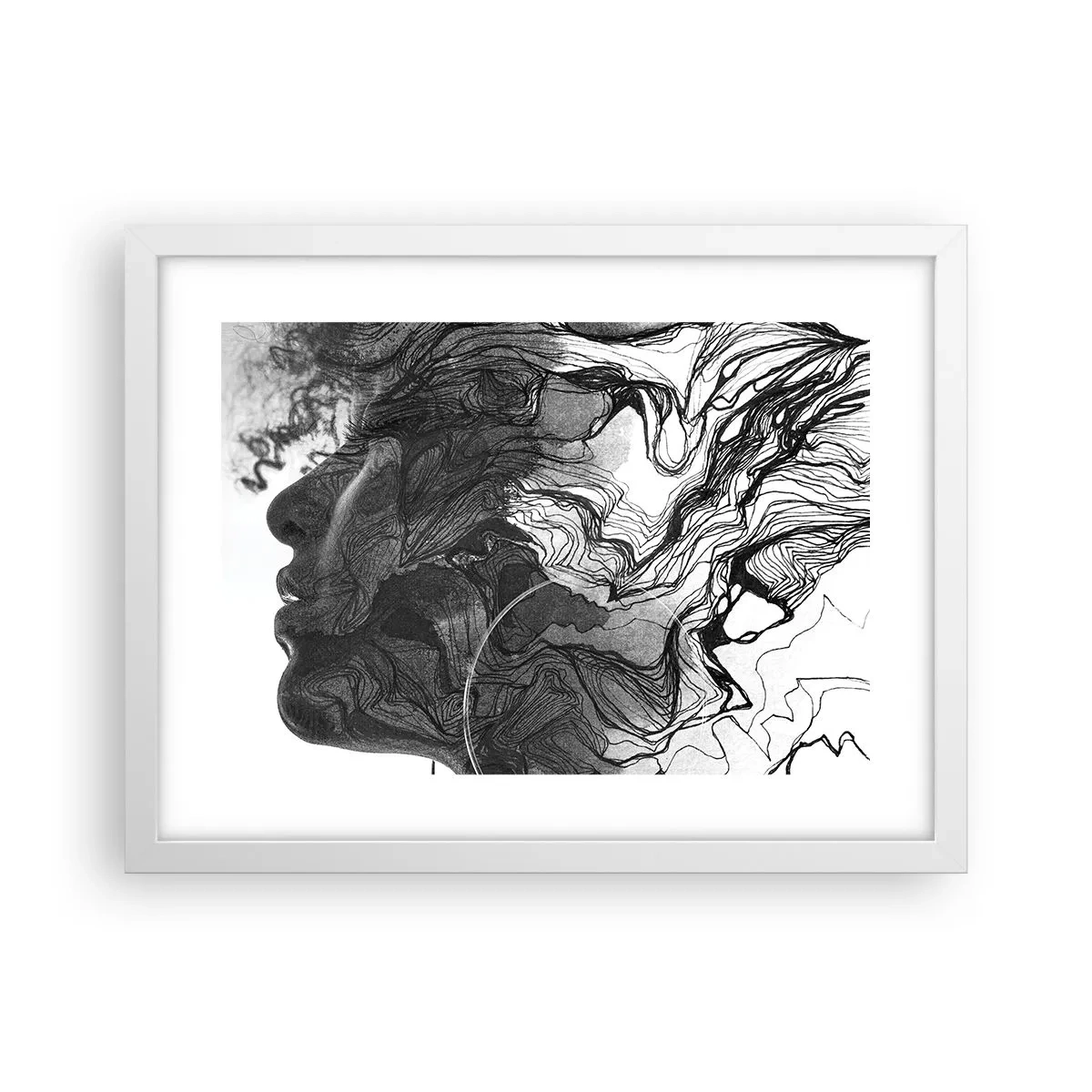 Poster in een witte lijst - Verstrikt in dromen - 40x30 cm