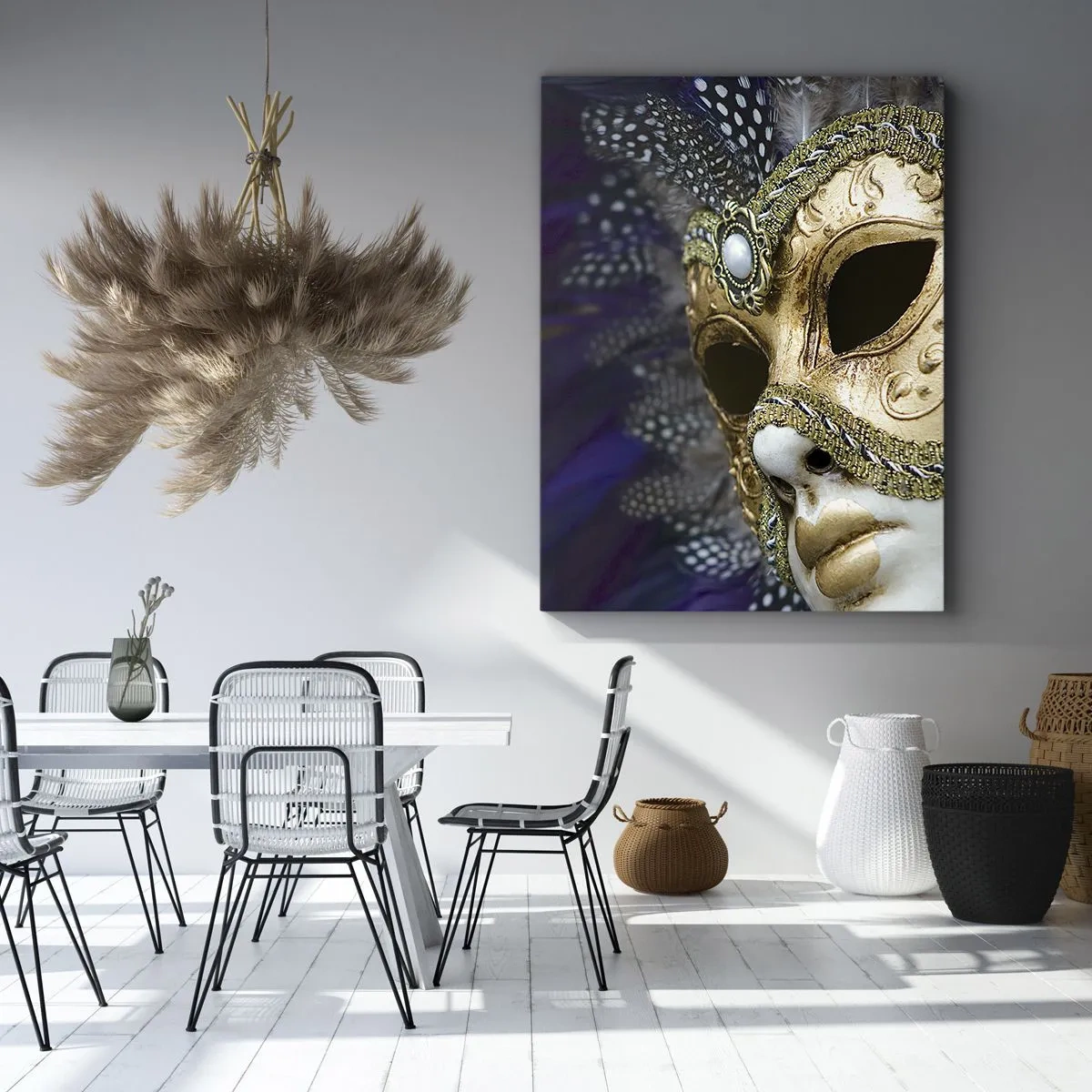 Schilderen op canvas - Venetiaans portret in goud - 45x80 cm