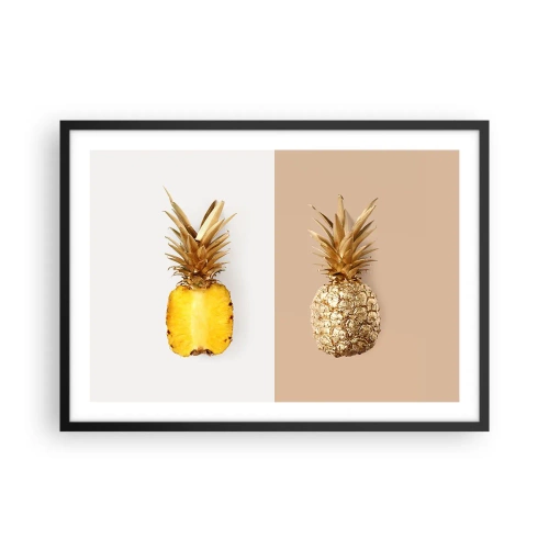 Poster in een zwarte lijst - Ananas voor ons - 70x50 cm