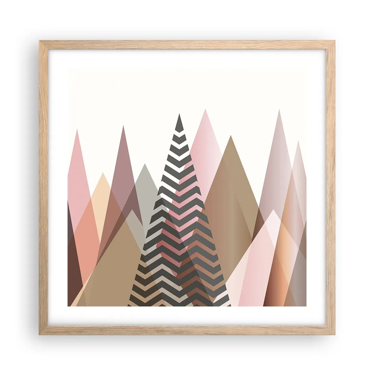 Een poster in een licht eiken lijst - Piramidaal uitzicht - 50x50 cm