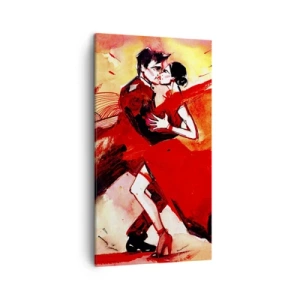 Schilderen op canvas - Het paarse ritme van passie - 45x80 cm