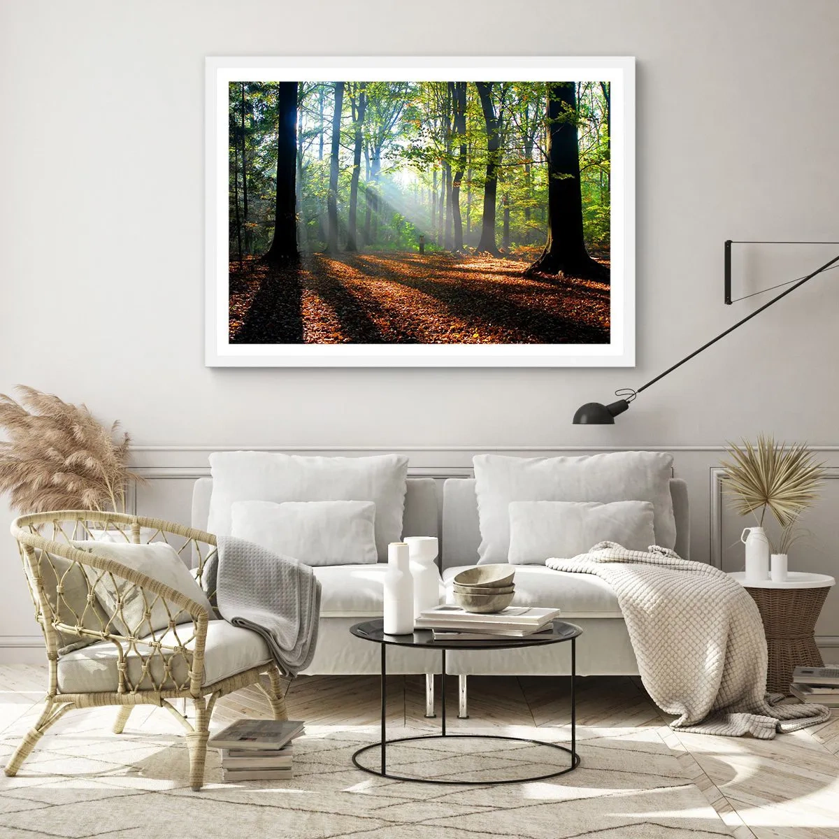 Poster in een witte lijst - Lichten en schaduwen - 70x50 cm