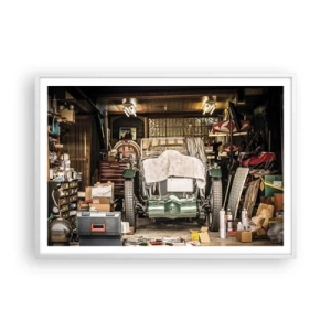 Poster in een witte lijst - Terug naar het verleden - 100x70 cm