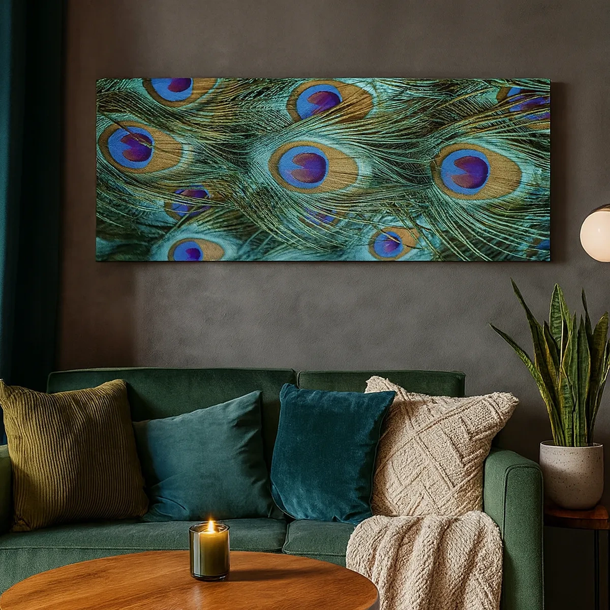 Schilderen op canvas - Een pauwenooglook - 30x30 cm