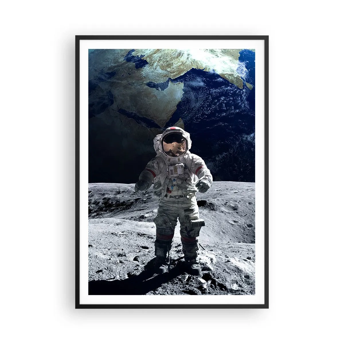 Poster in een zwarte lijst - Groetjes van de maan - 70x100 cm