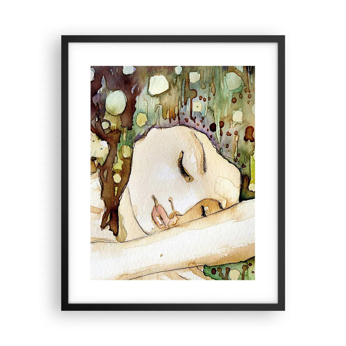 Poster in een zwarte lijst - Een smaragd-violette droom - 40x50 cm