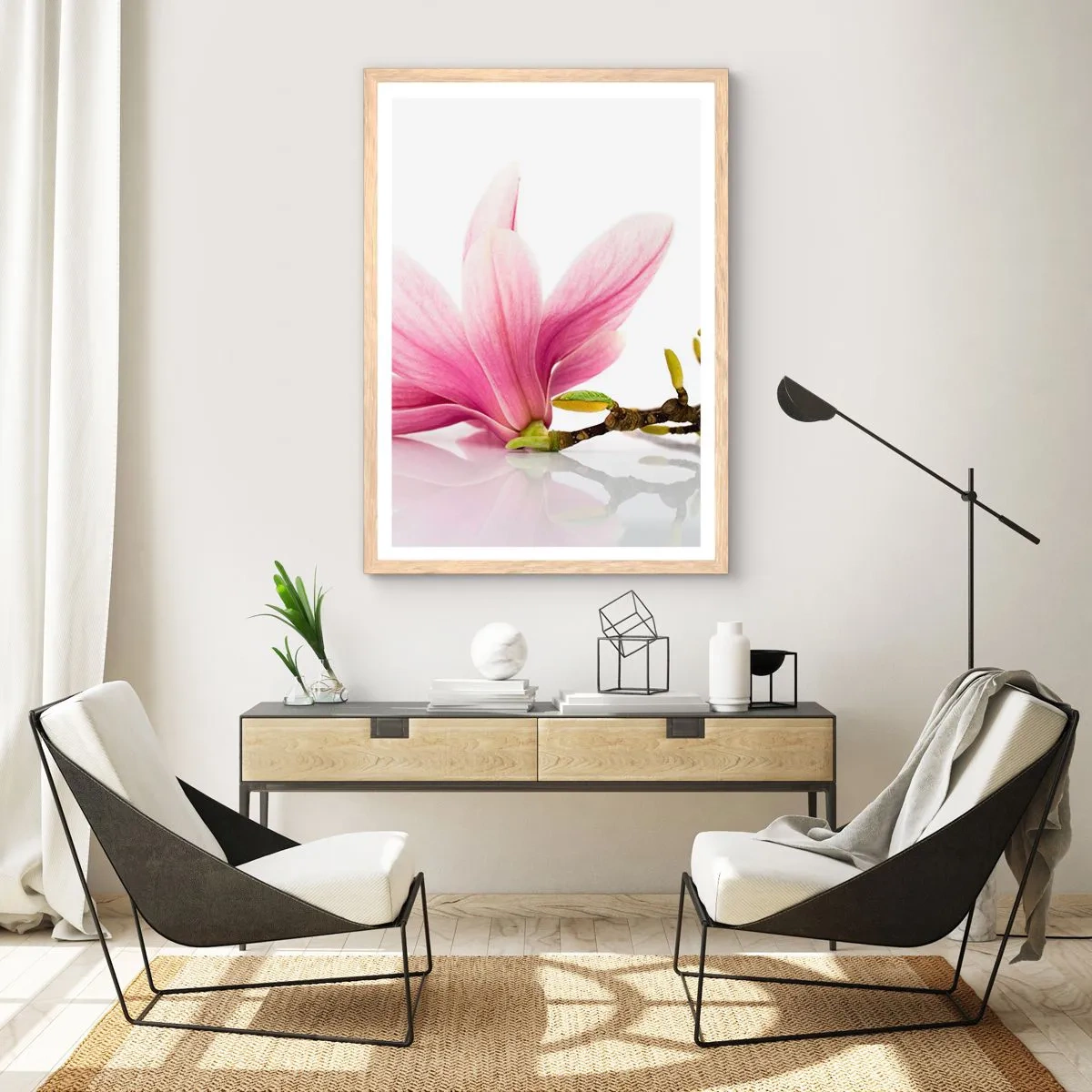 Een poster in een licht eiken lijst - Delicaat als een lentebriesje - 50x70 cm