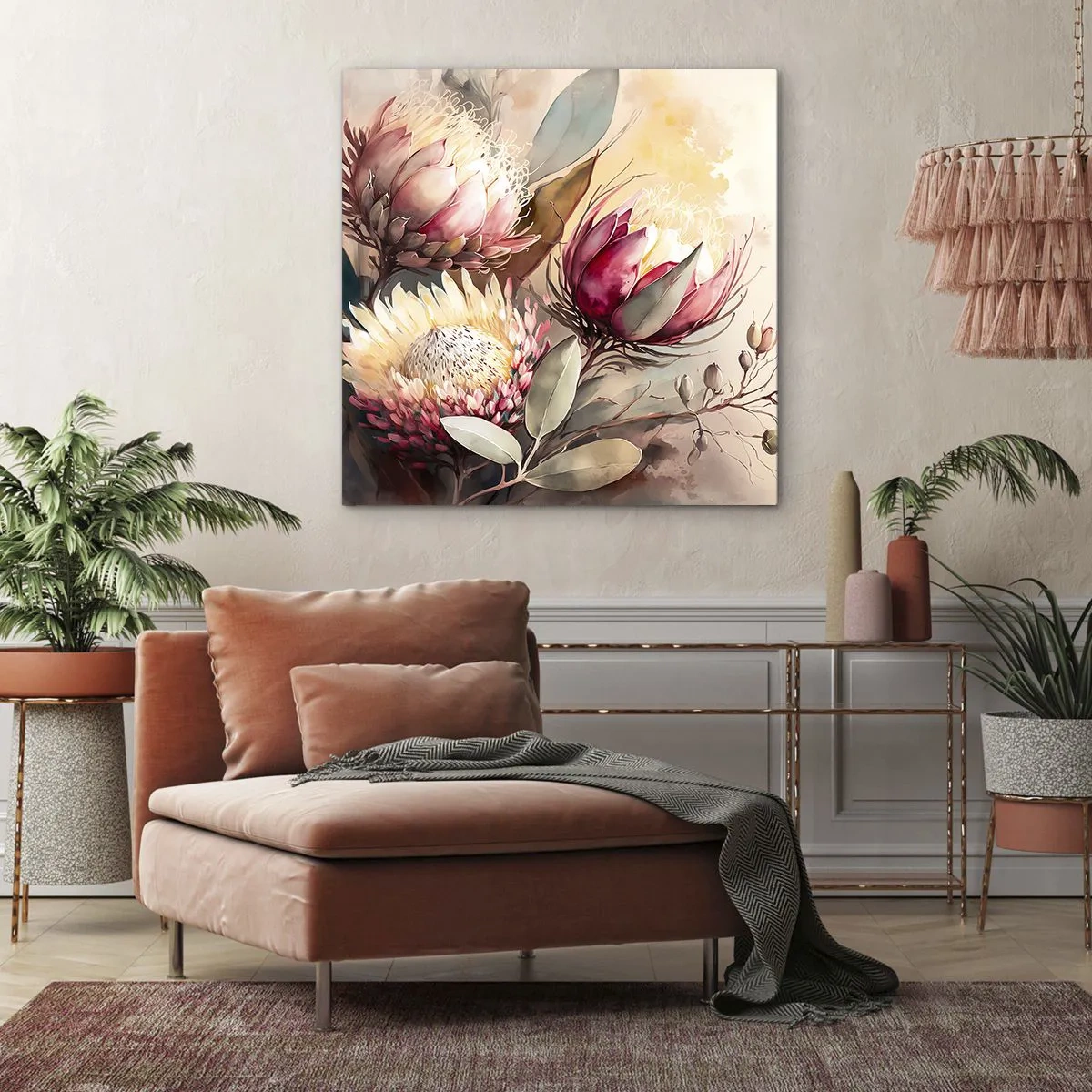 Schilderen op canvas - In profiel en en face - 60x60 cm