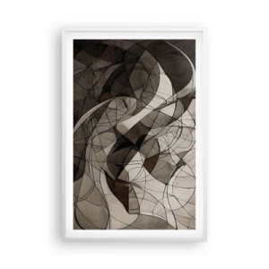 Poster in een witte lijst - Circulatie van aardekleuren - 61x91 cm