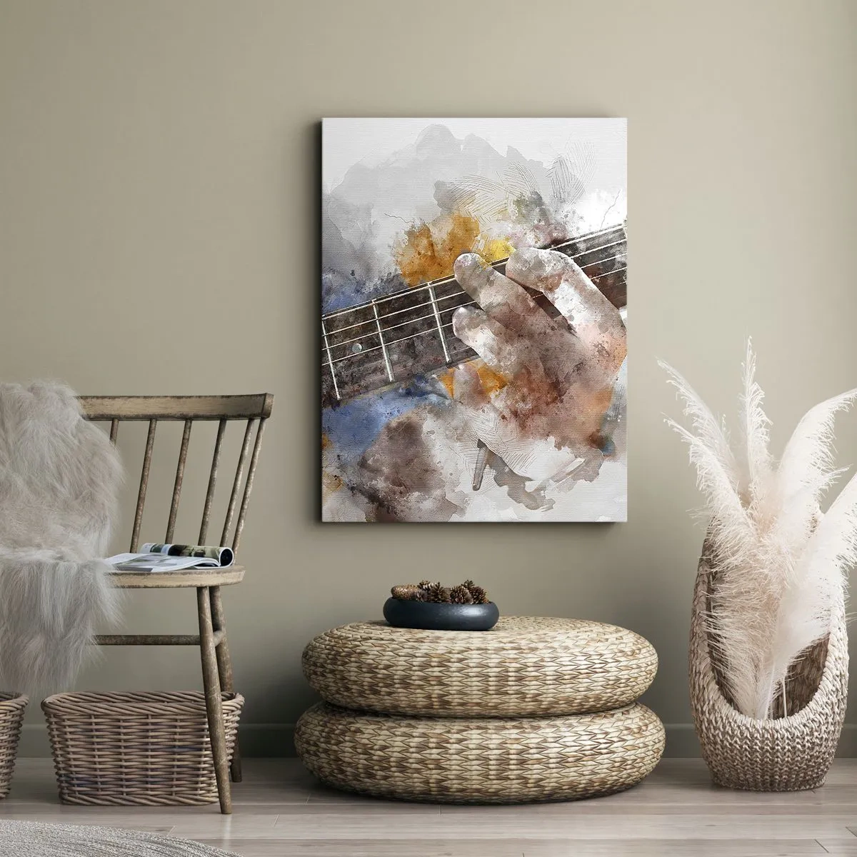 Schilderen op canvas - Poëzie tussen de snaren - 65x120 cm