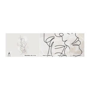 Fotobehang Staaltje Standard Eco - Verstrikt in een omhelzing - Abstractie, Man, Vrouw - 100x30 cm
