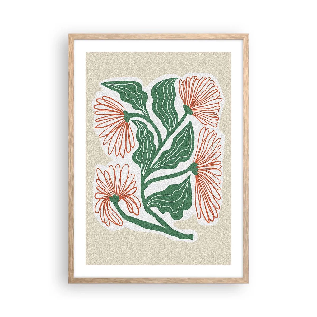 Een poster in een licht eiken lijst - Folk en modern - 50x70 cm