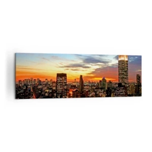 Schilderen op canvas - Een stralende Amerikaanse nacht - 160x50 cm