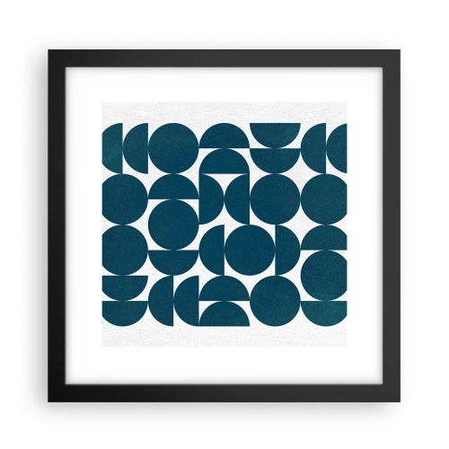 Poster in een zwarte lijst - Cirkels en halfcirkels - 30x30 cm
