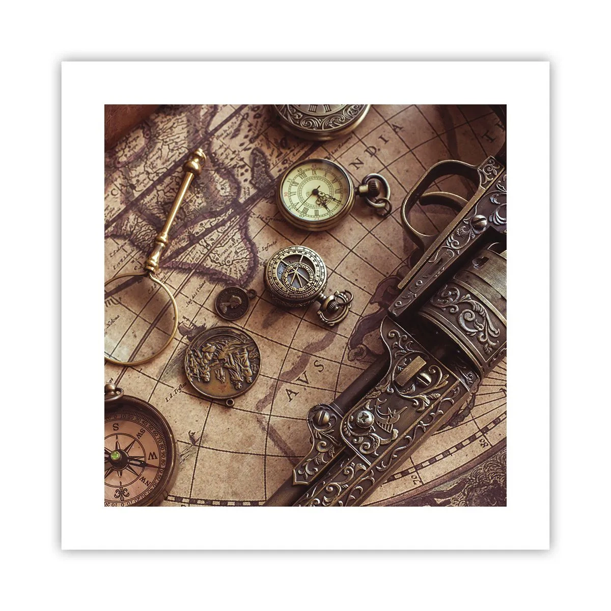 Poster - Avontuur roept - 40x40 cm