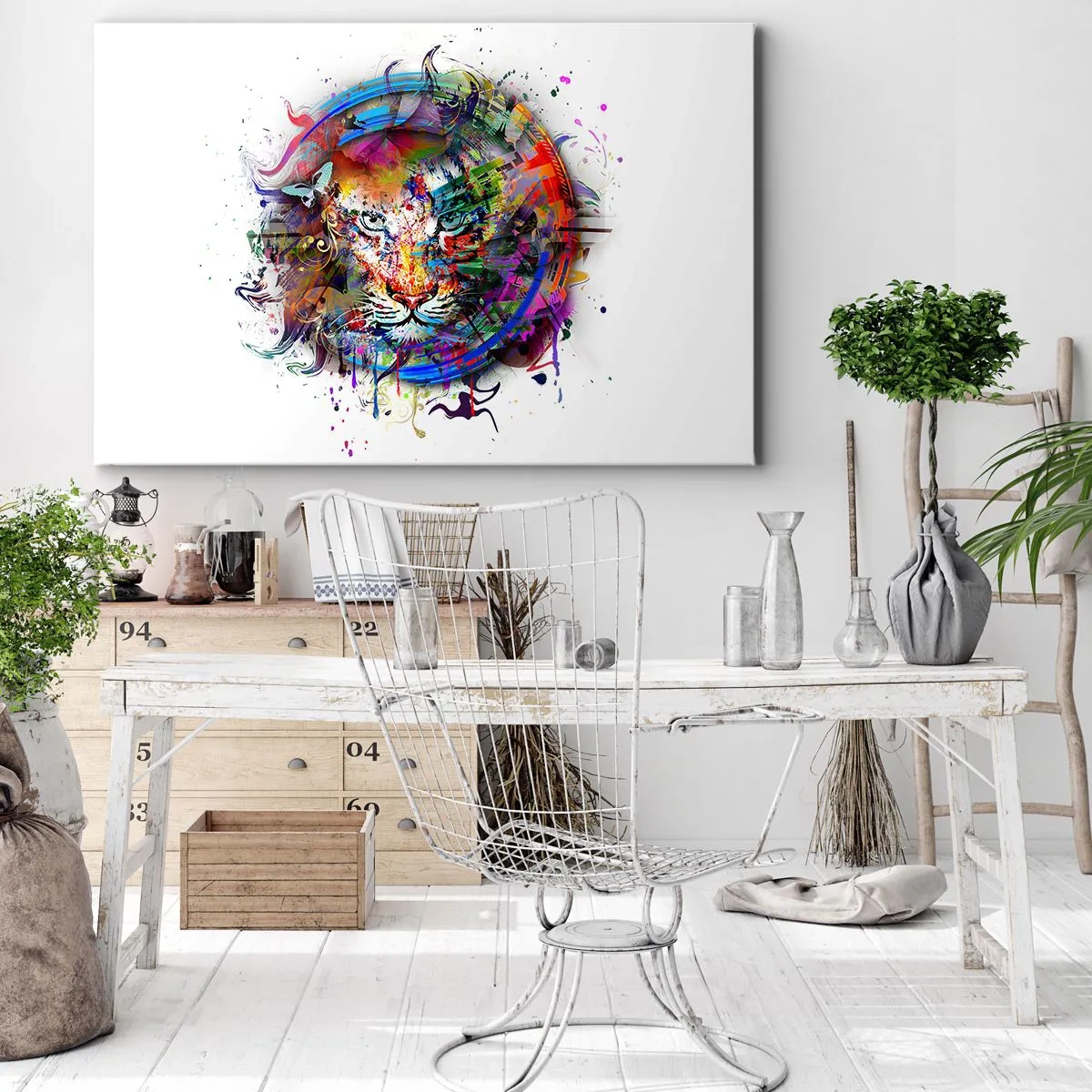 Schilderen op canvas - Het schuilt achter een regenboogsluier - 120x80 cm