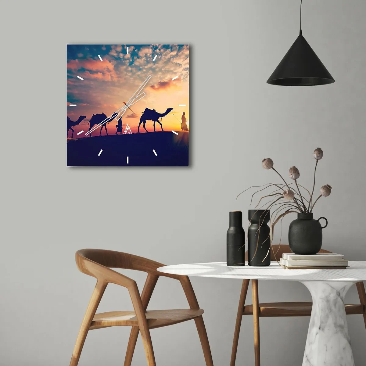 Wandklok - Klok - De mysterieuze geest van het Oosten - 30x30 cm