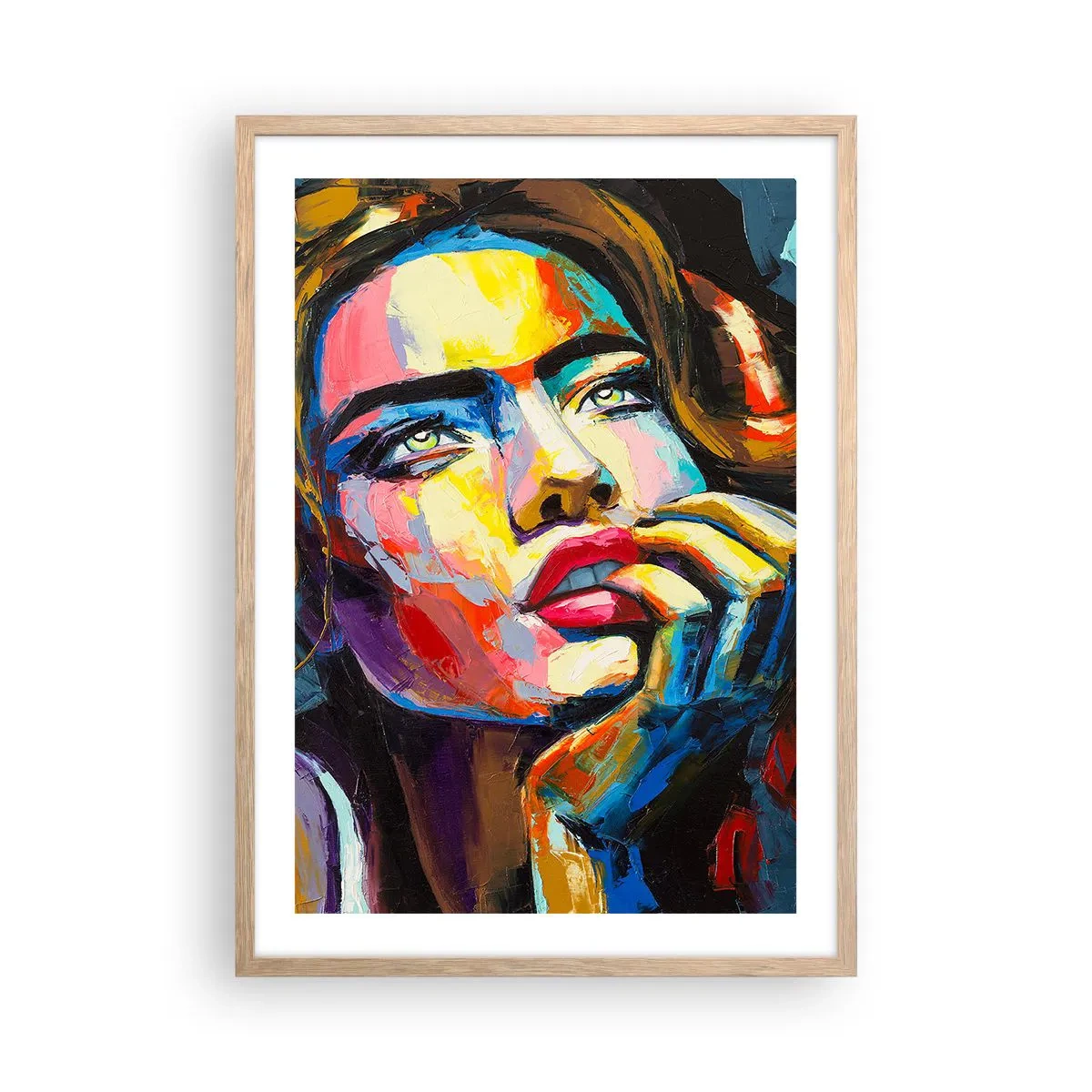 Een poster in een licht eiken lijst - Dromen vliegen in de lucht als vogels - 50x70 cm