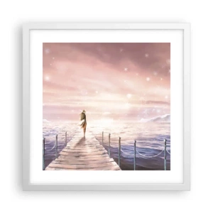 Poster in een witte lijst - In het licht van een droom - 40x40 cm