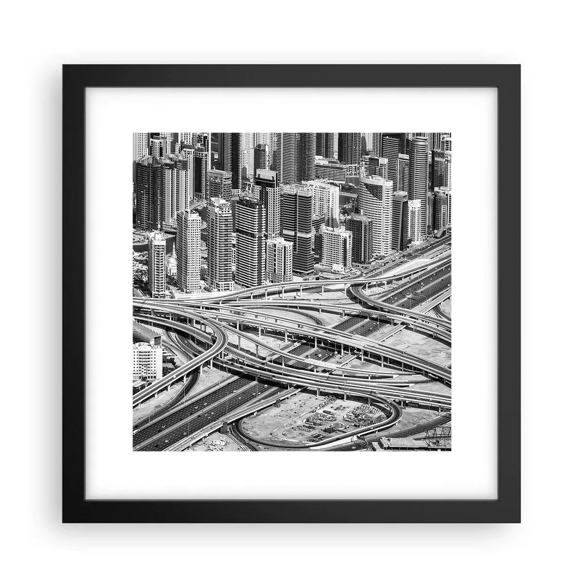 Poster in een zwarte lijst - Dubai - de onmogelijke stad - 30x30 cm