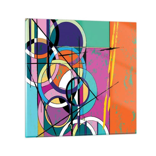 Schilderen op glas - Wiel voor wiel - 50x50 cm