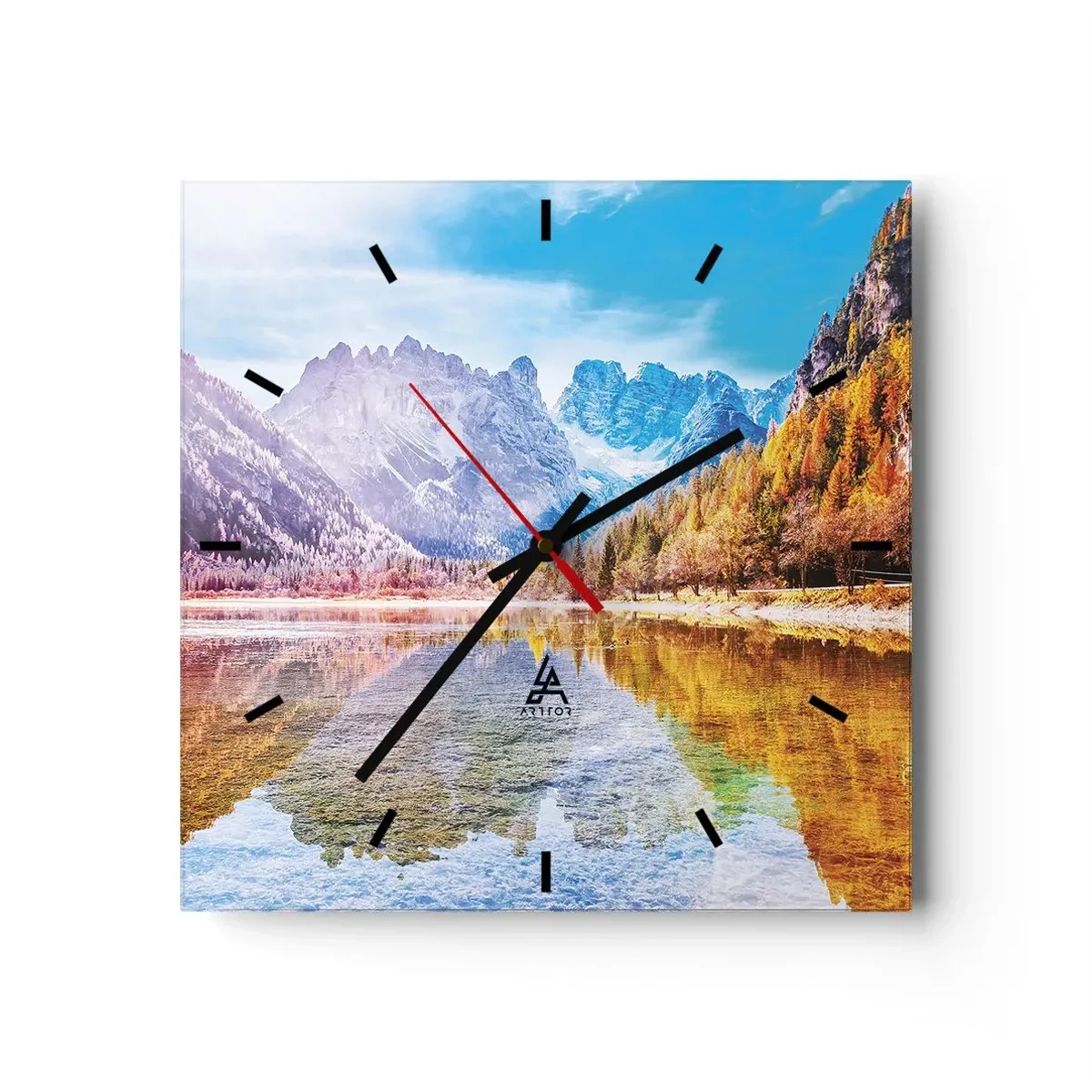 Wandklok - Klok - En het is al herfst in de bergen - 30x30 cm