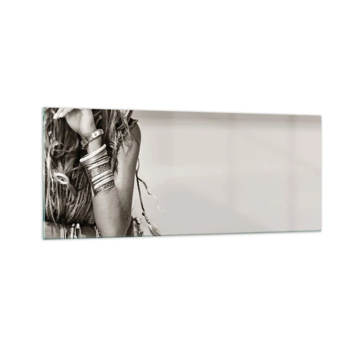 Schilderen op glas - Waarom een meisje - 100x40 cm