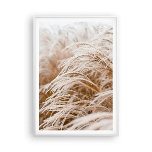 Poster in een witte lijst - Buig je neer voor de herfstzon - 70x100 cm