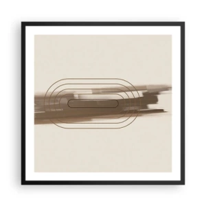 Poster in een zwarte lijst - Een briesje grijs - 60x60 cm