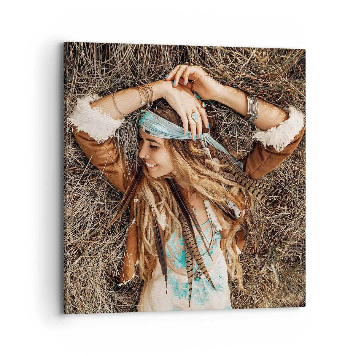 Schilderen op canvas - Op weg naar de zomer van de liefde - 70x70 cm