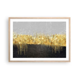 Een poster in een licht eiken lijst - Naar binnen en naar boven - 70x50 cm